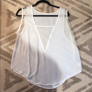 White and lace tank top